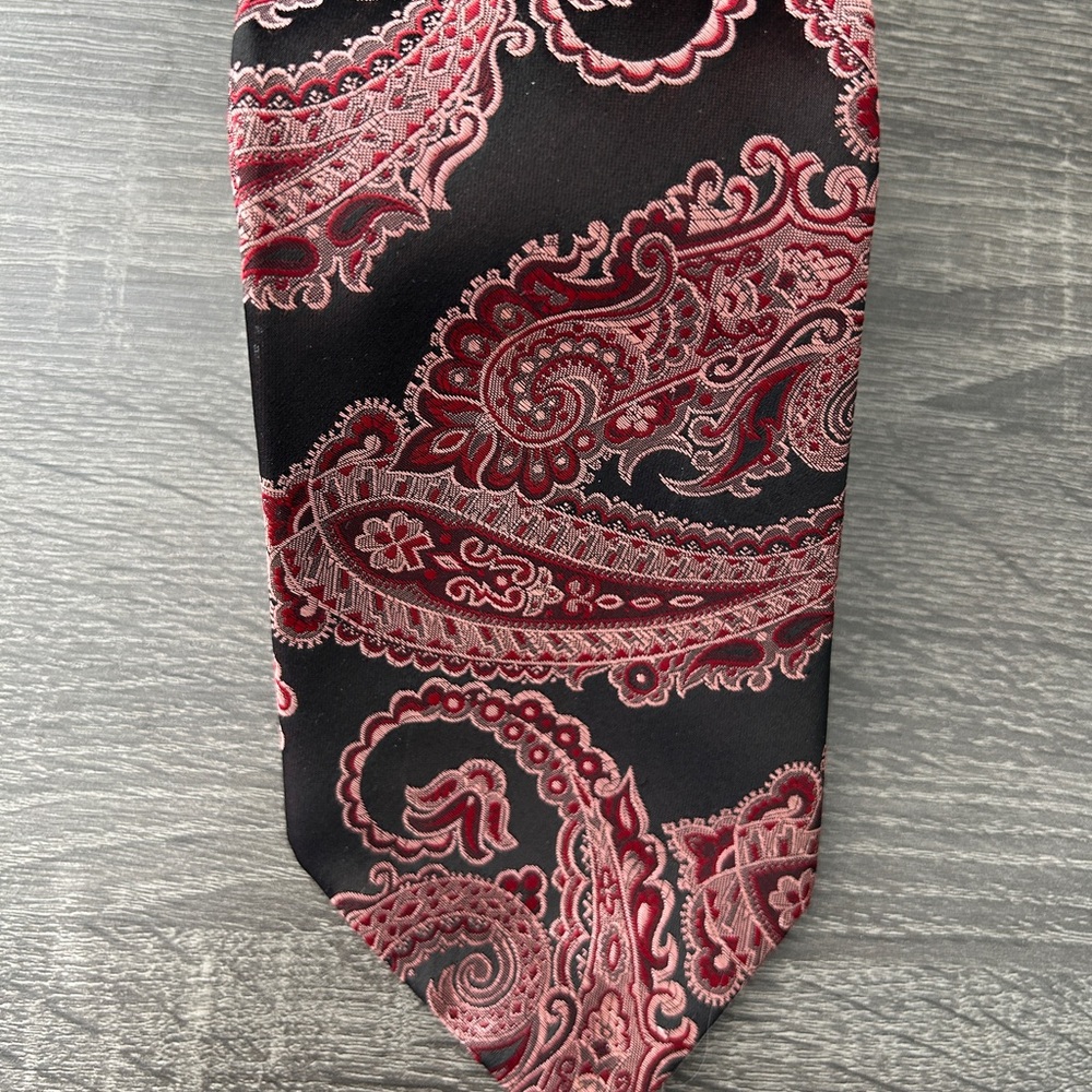 Vintage Wembley Black, Red, Paisley Tie-  54 X 3.75 Inches